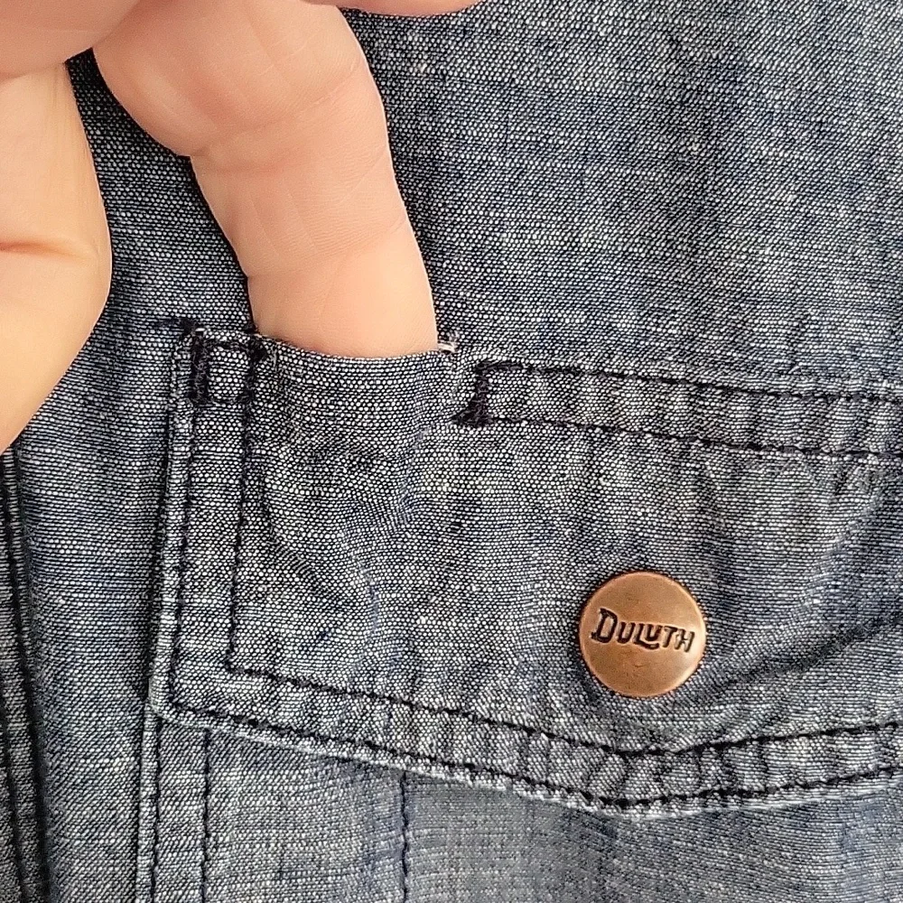 Duluth Trading Organic Cotton Rootstock Denim Long Sleeve Gardening Dress SZ XS - Picture 8 of 14